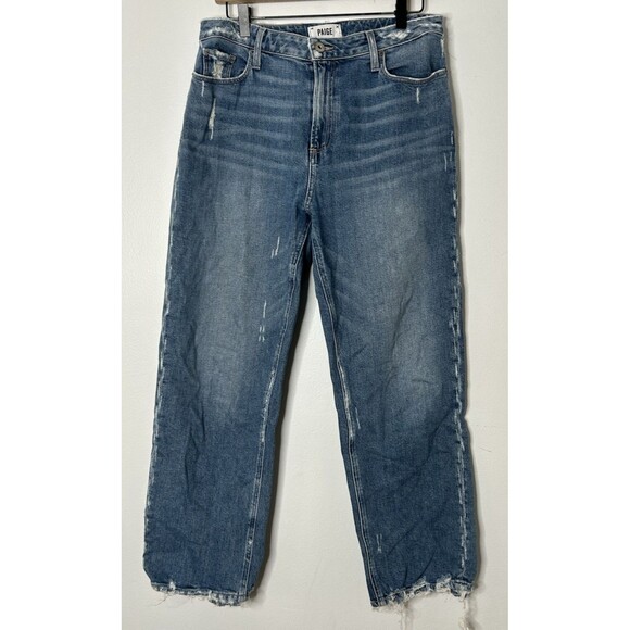 Denim - Paige Noella Jeans Distressed Straight leg Blue Denim Size 30x26